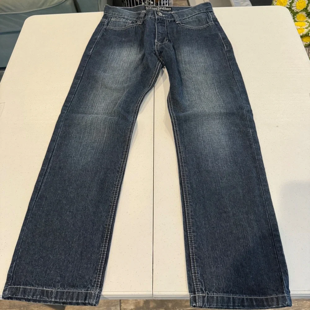 Y2K Southpole SP Collective Mens 30 Dark Wash Straight Leg Jeans Punk Grunge Vtg